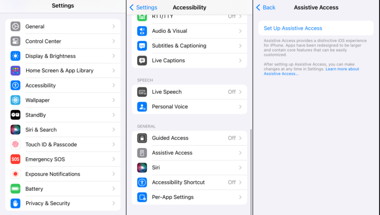 Assistive Access on iPhone