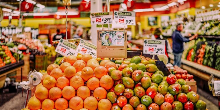 produce at grocery store