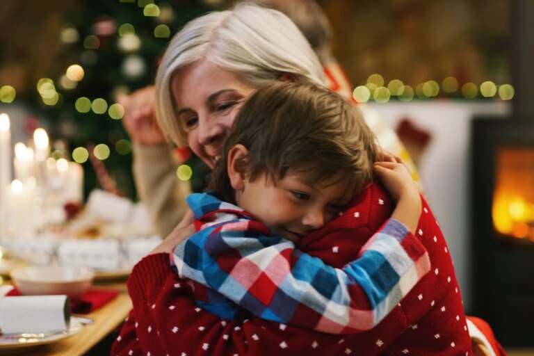 grandma hugging boy